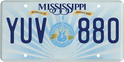 MS license plate YUV880