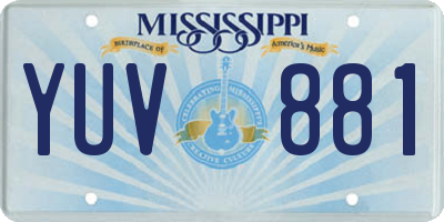 MS license plate YUV881