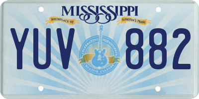 MS license plate YUV882