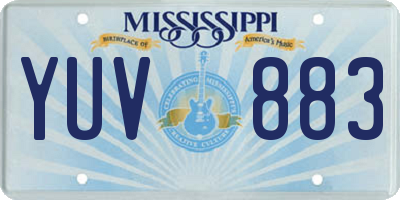 MS license plate YUV883