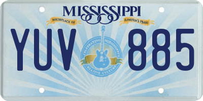 MS license plate YUV885