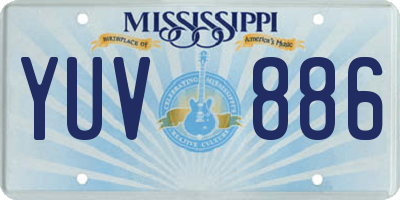 MS license plate YUV886