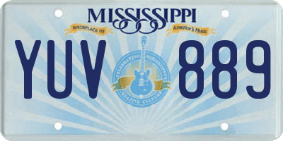 MS license plate YUV889