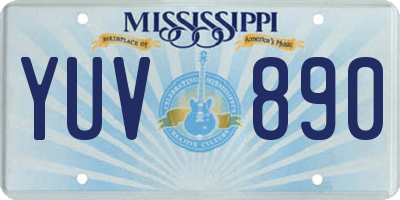 MS license plate YUV890