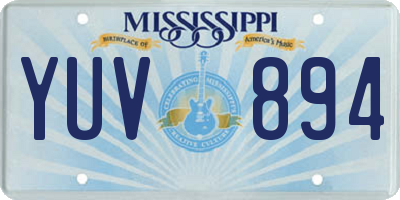 MS license plate YUV894