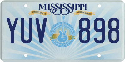 MS license plate YUV898