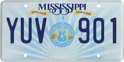 MS license plate YUV901