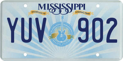 MS license plate YUV902