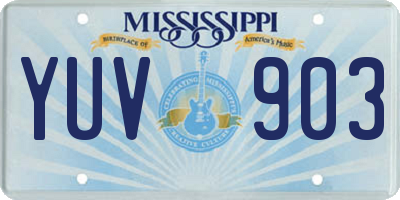 MS license plate YUV903