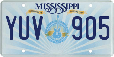 MS license plate YUV905