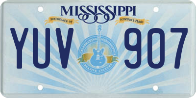 MS license plate YUV907