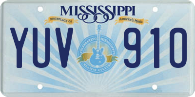 MS license plate YUV910