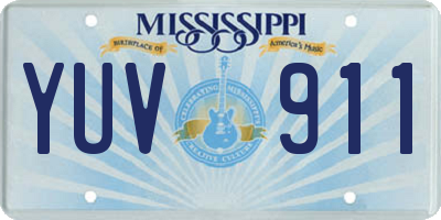 MS license plate YUV911