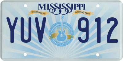 MS license plate YUV912