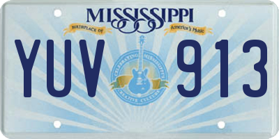 MS license plate YUV913