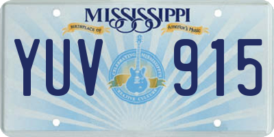 MS license plate YUV915