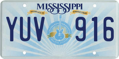 MS license plate YUV916
