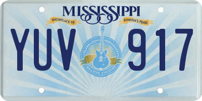 MS license plate YUV917