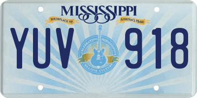 MS license plate YUV918