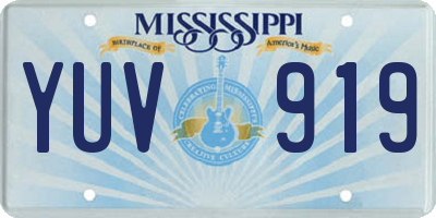 MS license plate YUV919