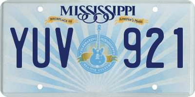 MS license plate YUV921