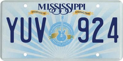 MS license plate YUV924