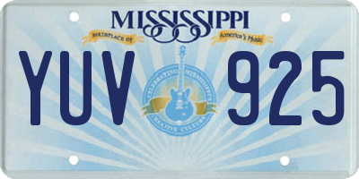 MS license plate YUV925