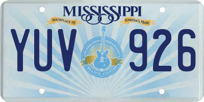 MS license plate YUV926