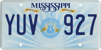 MS license plate YUV927