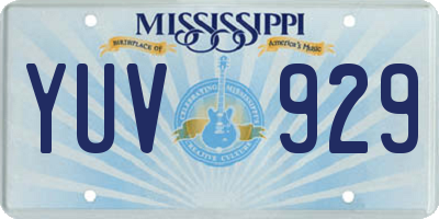 MS license plate YUV929