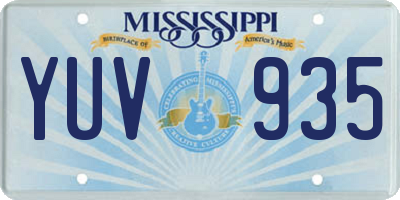 MS license plate YUV935