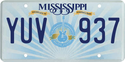 MS license plate YUV937