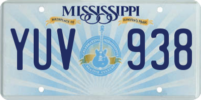 MS license plate YUV938