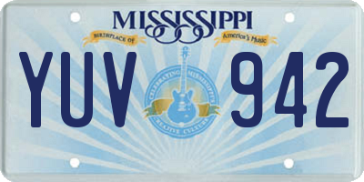 MS license plate YUV942