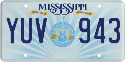 MS license plate YUV943