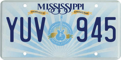 MS license plate YUV945