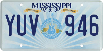 MS license plate YUV946