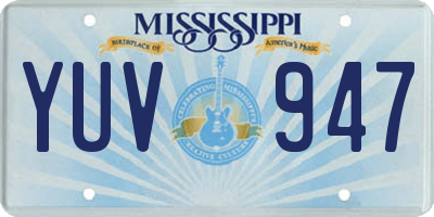 MS license plate YUV947