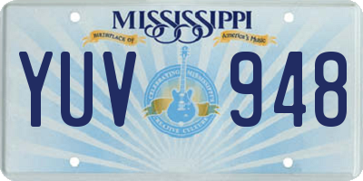 MS license plate YUV948