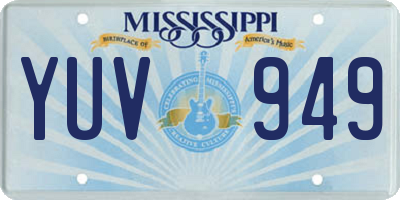 MS license plate YUV949