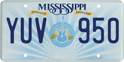 MS license plate YUV950