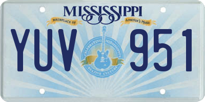 MS license plate YUV951