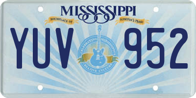 MS license plate YUV952