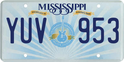 MS license plate YUV953