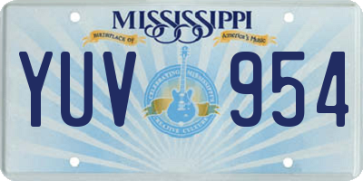 MS license plate YUV954