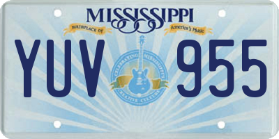 MS license plate YUV955