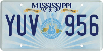MS license plate YUV956