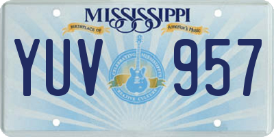 MS license plate YUV957