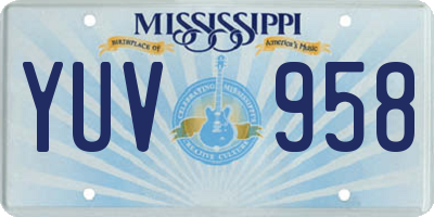 MS license plate YUV958