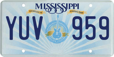 MS license plate YUV959